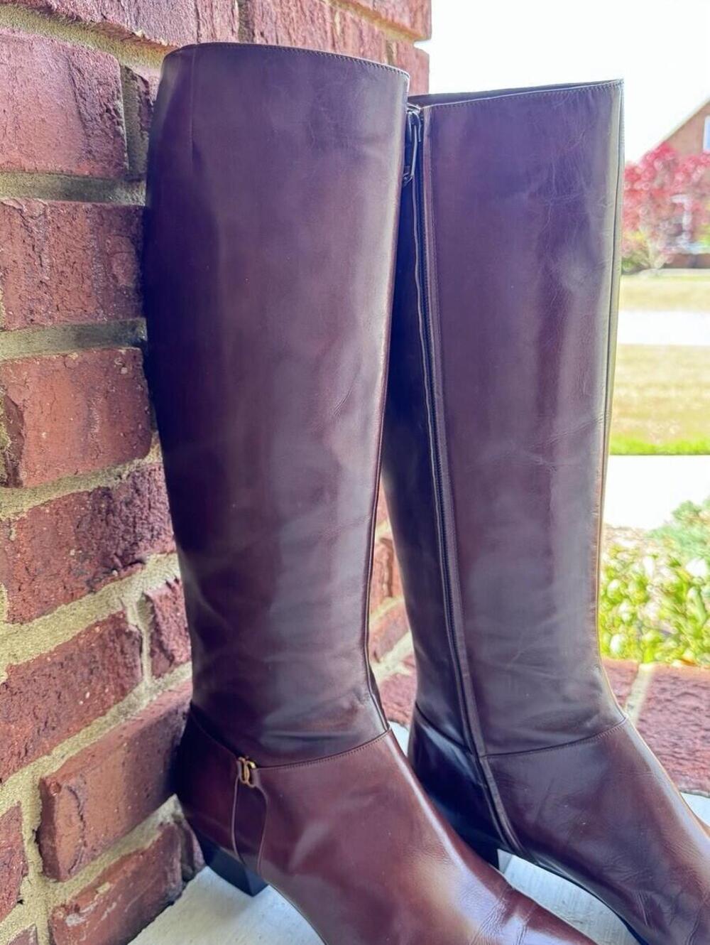 Salvatore Ferragamo Brown Leather Boots Women’s Size 8B Made In Italy Vero Cuoio